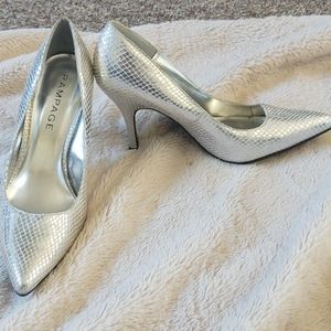 3/$20 Rampage silver pointed heels